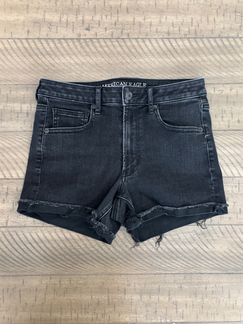 American Eagle Outfitters Black High-Rise Denim Shorts